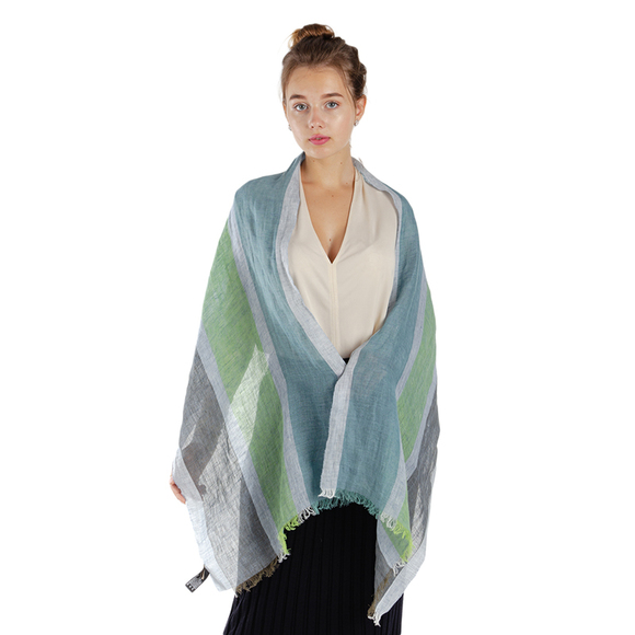 BEYMEN COLLECTION LIGHT CYAN BLUE GRAY PALANKIN SCARFWOMENS SIZE 172X50